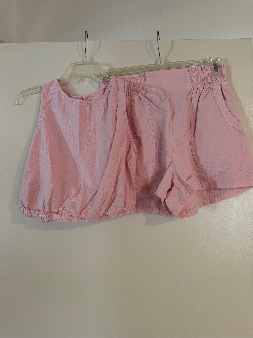 Pink Women's Elastic Waist Shorts